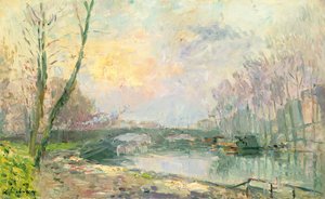 View of the Seine, Paris by Albert Charles Lebourg